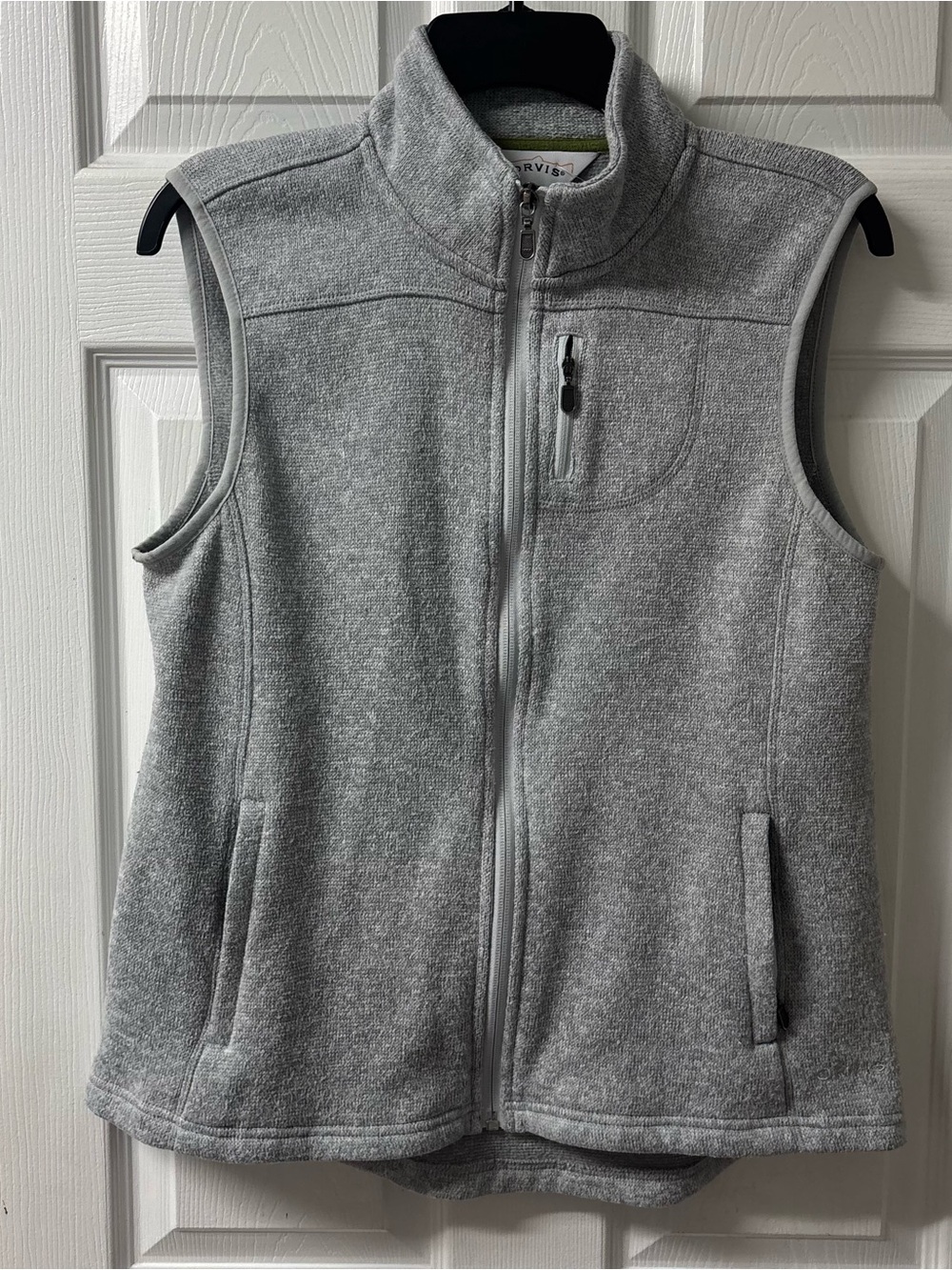 Orvis Light Gray Gorpcore Women's Fleece Sleeveless Vest Size Medium
